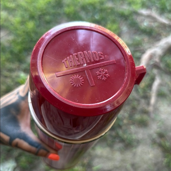 Vintage Thermos Pink and Red Mosaic Vacuum Flask hot/cold liquids eguc - Picture 7 of 14